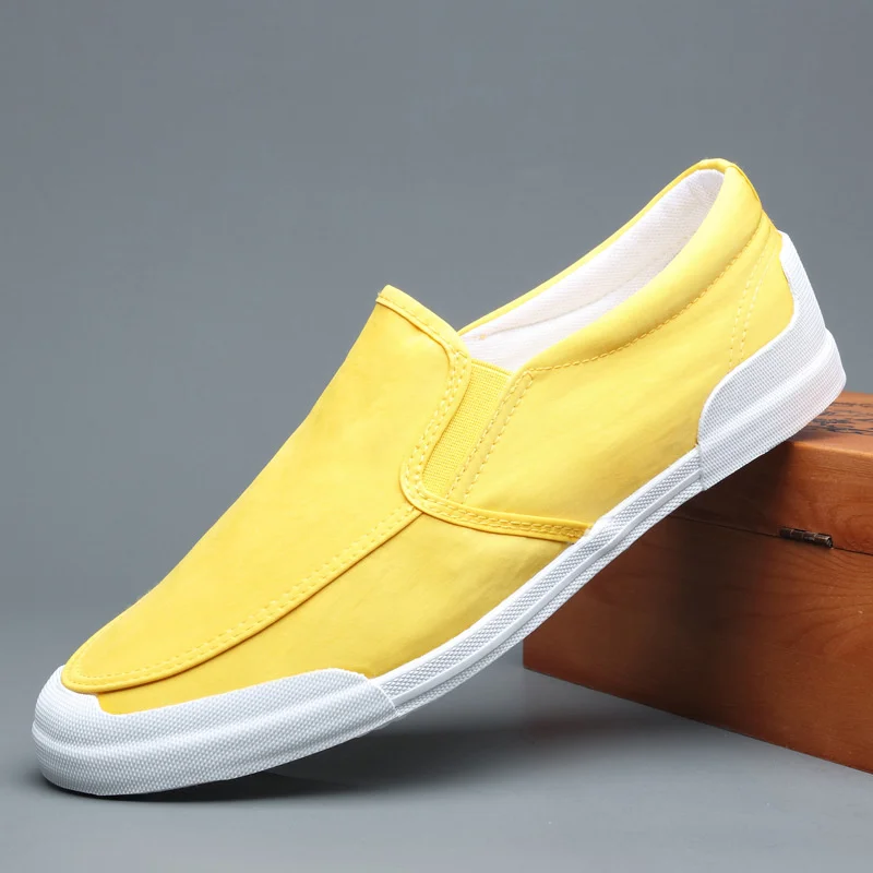 

Brand New Summer Male Vulcanize Canvas Shoes Breathable Men Driving Loafer Shoe Summer Simple Wear-resisting Flats M20223