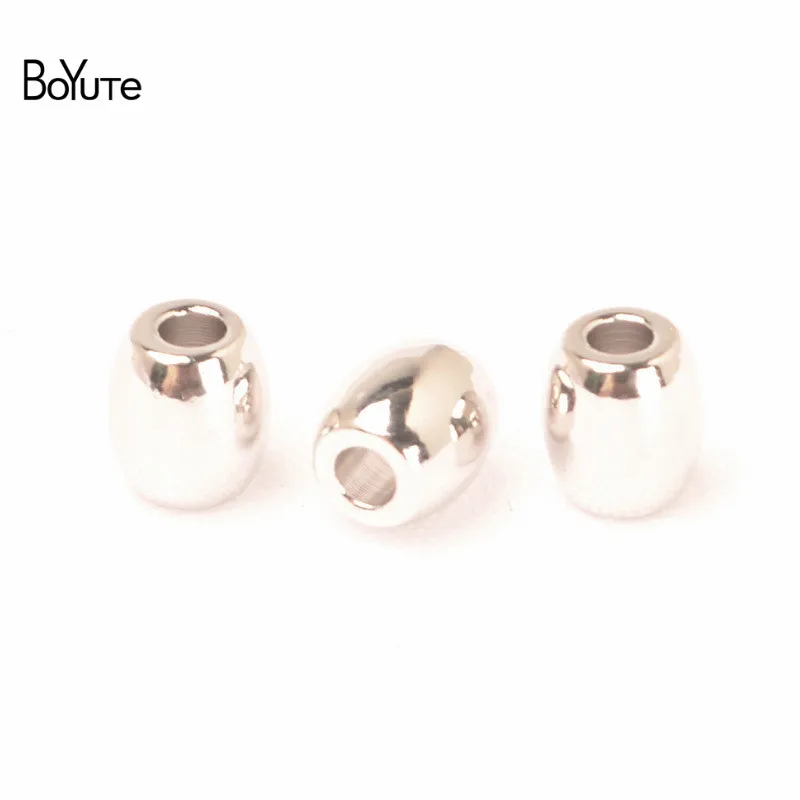 

Металлические латунные Родиевые бусины BoYuTe (10 шт./лот) 4,5*5 мм, бусины-разделители россыпью, бусины ручной работы для бижутерии «сделай сам»