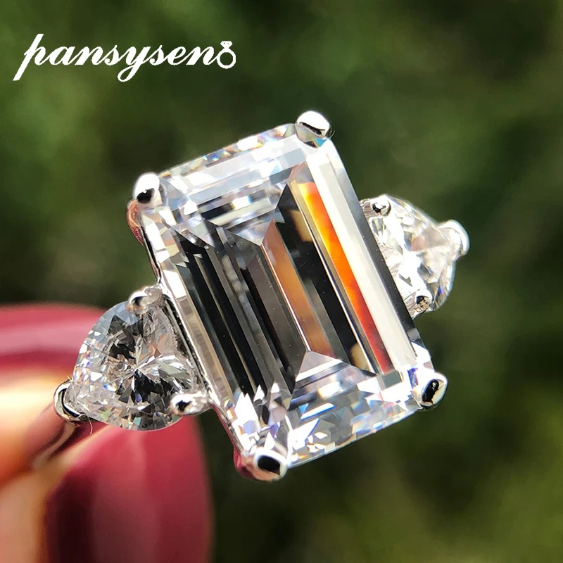 Женское кольцо из серебра 925 пробы с муассанитом 7 карат|Кольца| |