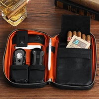 galiner real leather cigar case travel portable cigar humidor bag luxury humidor box fit 5 cigars