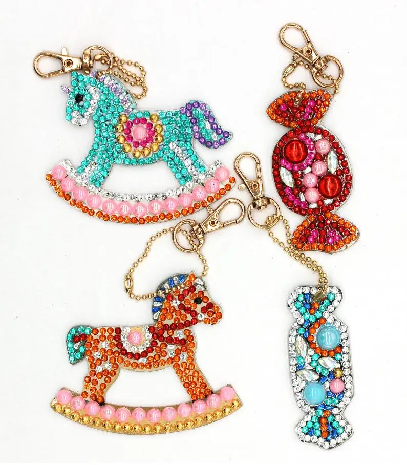 Diamond keychain 5D алмазная картина брелок горный хрусталь вышивка ангел подвеска «сделай сам» ремесло набор для картин из алмазов крест аксессуары для вышивания - Цвет: Diamond keychain