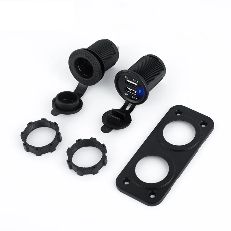 

12-24V Car Cigarette Lighter Socket With LED 5V 4.2A Dual Socket USB Adapter Charger With Car Cigarette Light for Universal Car