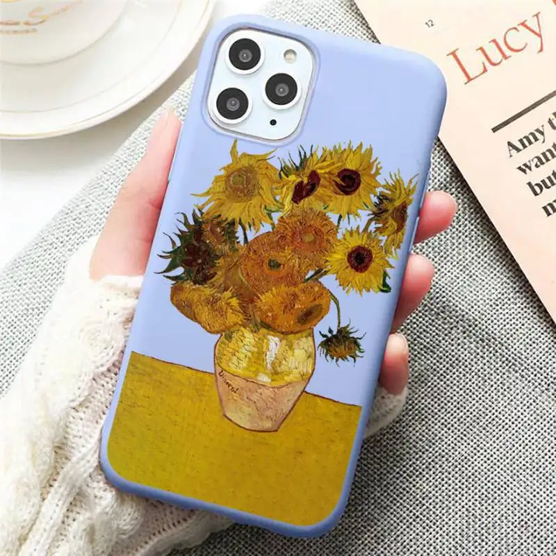 

Art Aesthetic Vincent Van Gogh Starry Night Phone Case Candy Color for iPhone 6 7 8 11 12 s mini pro X XS XR MAX Plus