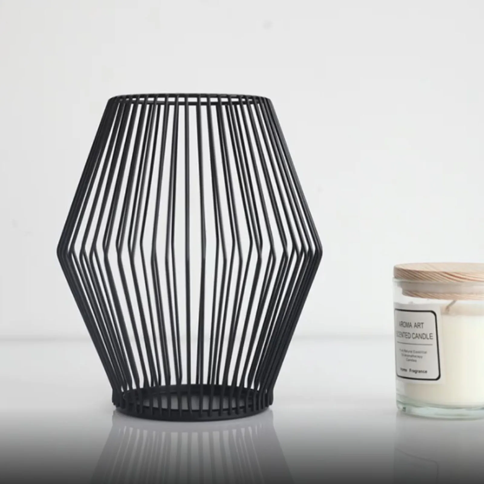 

Metal Wire Tea Light Candle Holder Table Centerpiece For Party Simple And Generous Geometric Durable Create A Warm Ambience