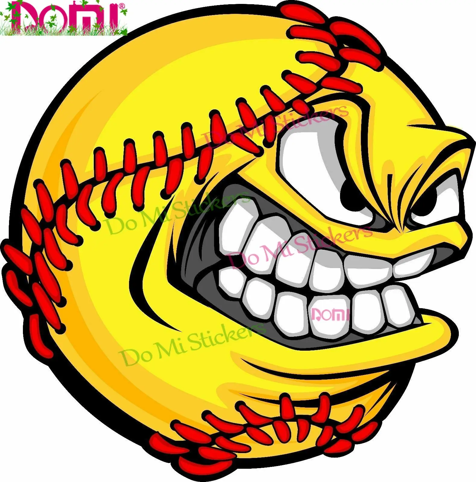 

MEAN SOFTBALL DECAL STICKER TRUCK VEHICLE CAR WINDOW LAPTOP WALL Die Cutting