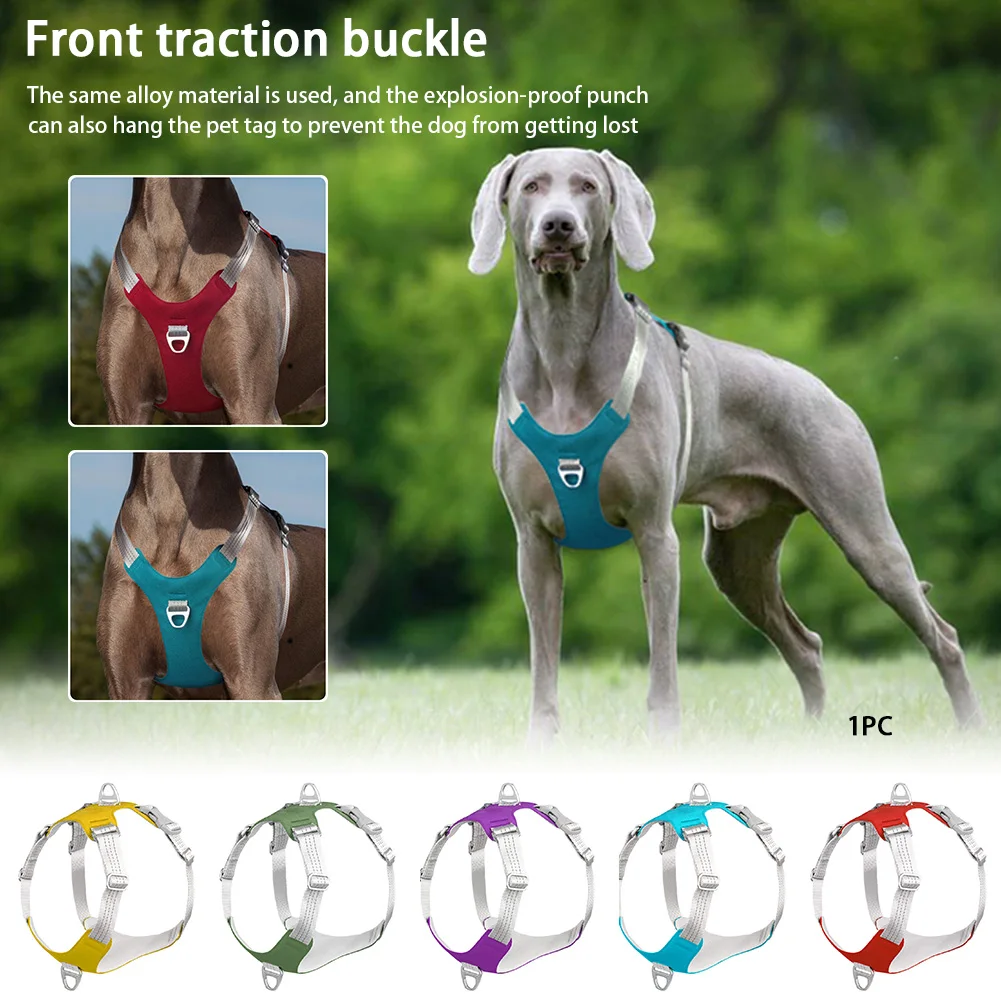 

Portable Oxford Cloth Dog Harness Protective Quick Release Outdoor Running Reflective Stripe Explosion Proof Pet Vest Safety