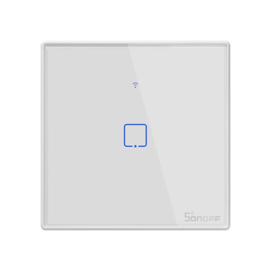 1gang Интеллектуальный выключатель света Sonoff T2 UK интеллектуальная беспроводная(Wi-Fi) RF433/приложение ewelink/сенсорный экран Управление настенный светильник Переключатель 1/2/3, обновление от Sonoff T1, для Alexa - Цвет: 1gang