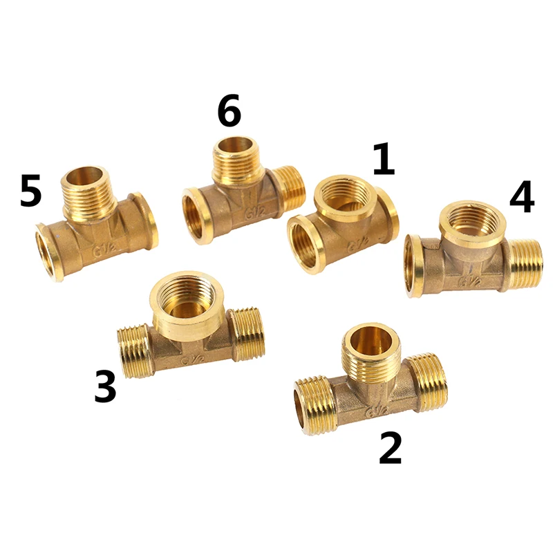 

Brass Pipe Fitting Male Female Thread 1/2" Bsp Tee Type Fittings For Water Oil