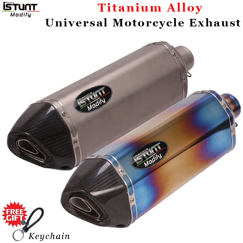 

Универсальная выхлопная система для мотоцикла, 470 мм, с хвостовой трубкой из титанового сплава, 51 мм, глушитель выхлопной трубы для скутера с...