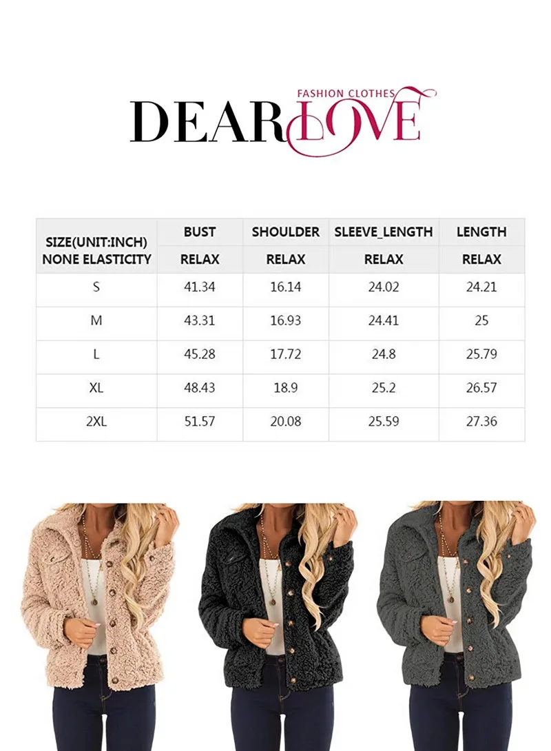 Женское пальто из искусственной овчины с лацканами на пуговицах зимняя теплая