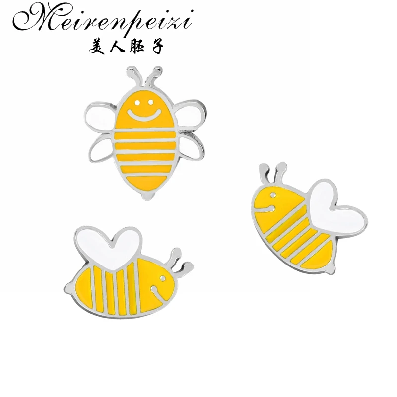 милый Улыбка пчелка брошь эмаль Булавка значки брошки броши для женщин хэллоуин