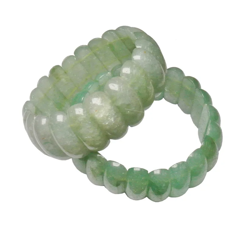 

Natural Aventurine Jade Bead Elastic Bracelet Bangle Charm jade jewelry Men and women lucky stone bead healing bracelet