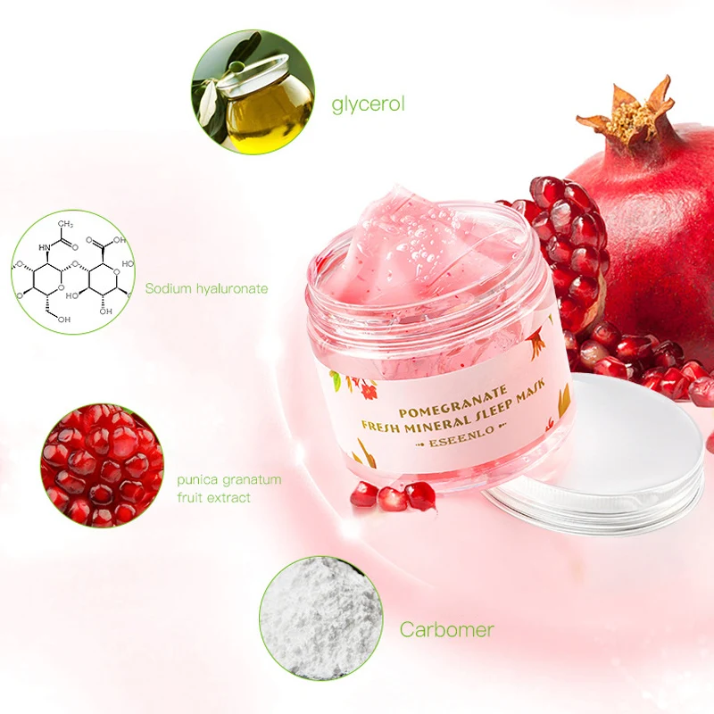

Red Pomegranate Mask Whitening Moisturizing Anti Wrinkle Facial Mask Brighten Skin Care Gel MH88