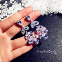 new 925 silver cubic zirconia crystal wedding earrings water drop zircon earrings women jewelry moissanite earrings