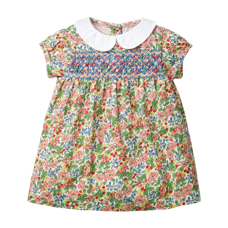 S0727 same picture Little maven Dress Baby Kids Girls Animal Butterfly Flower Dress Summer Toddler Girl's Fancy Elegant Dress Pocket Clothes - Цвет: S0727 same picture