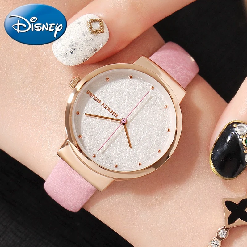 

Lady Hot Women Simple Fashion Leather Band Quartz Wrist Watch Women Analog Buckle Steel Back Waterproof Hour Girl Time Relogio