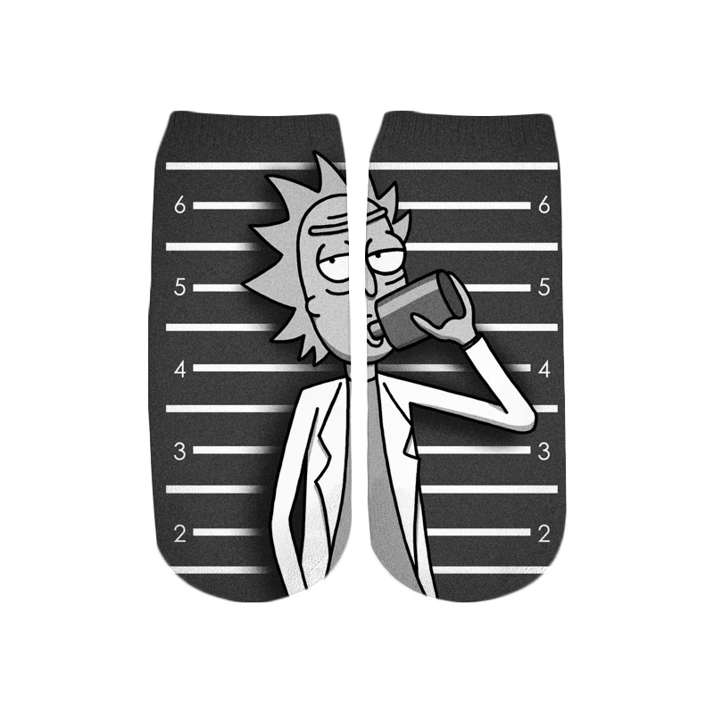 PLstar Cosmos/Новинка года; милые короткие носки с 3D принтом с героями мультфильмов Rick and Morty для мужчин и женщин; корейские носки в стиле Харадзюку; WZ = 145