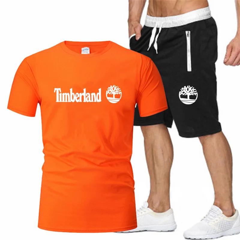 

2021 Fashion T-shirt Shorts Set Men's Summer 2 Sportswear + Shorts Set Men's Beach Casual Shirt Set Sportswear S-3XL