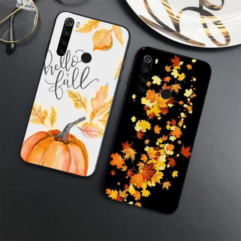 

Pumpkin happy autumn fall leaves Phone Case For Xiaomi Redmi note 7 8 9 t max3 s 10 pro lite coque shell cover funda