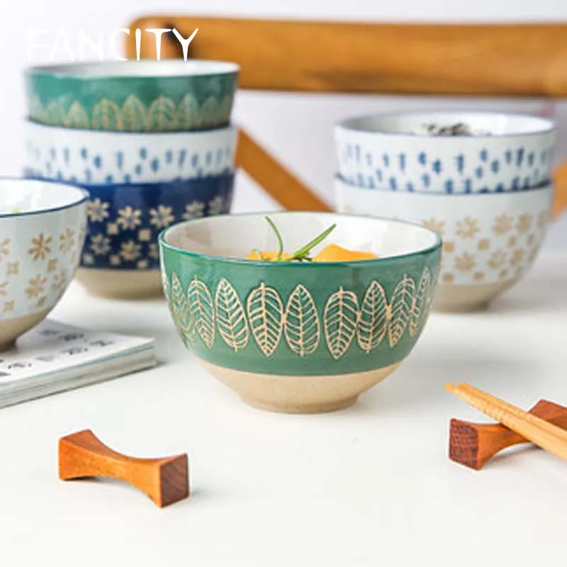 

FANCITY в японском стиле 4,5 дюймов чаша для риса дома творческая личность миска для еды тонкие небольшие керамические чаши посуда набор