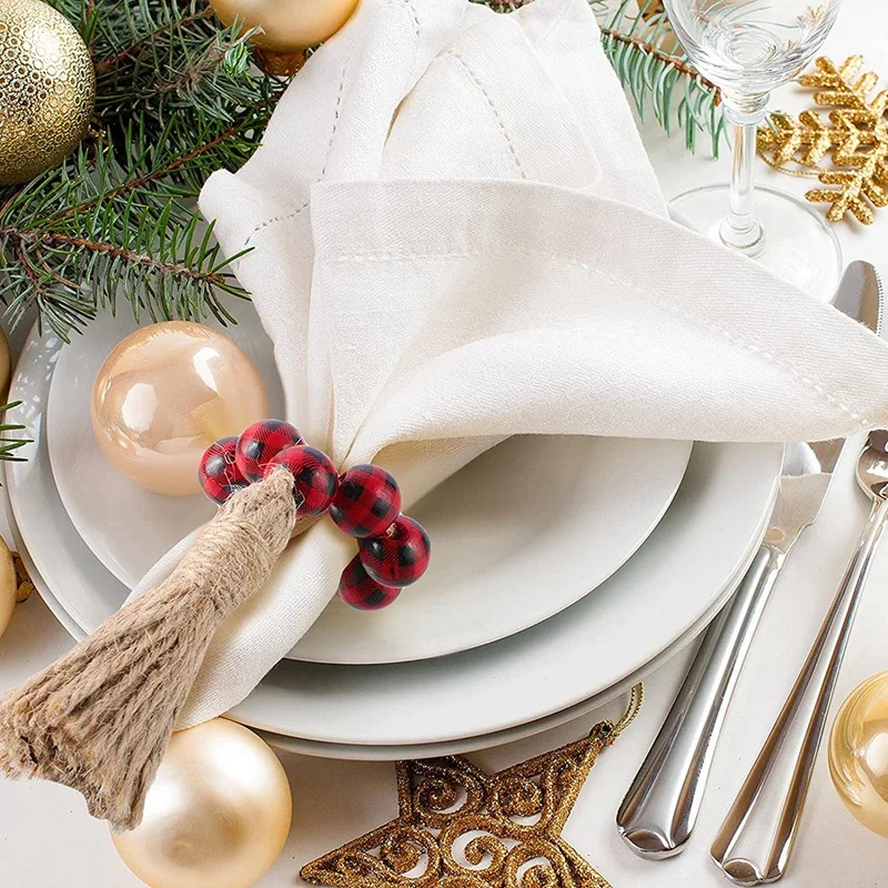 6 шт. деревянные кольца для салфеток с бахромой | Дом и сад