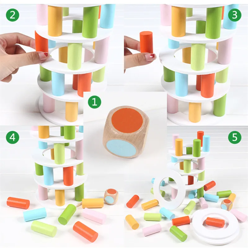 Деревянная башня для пиццы наборная высокая балансировка Летающие шахматы