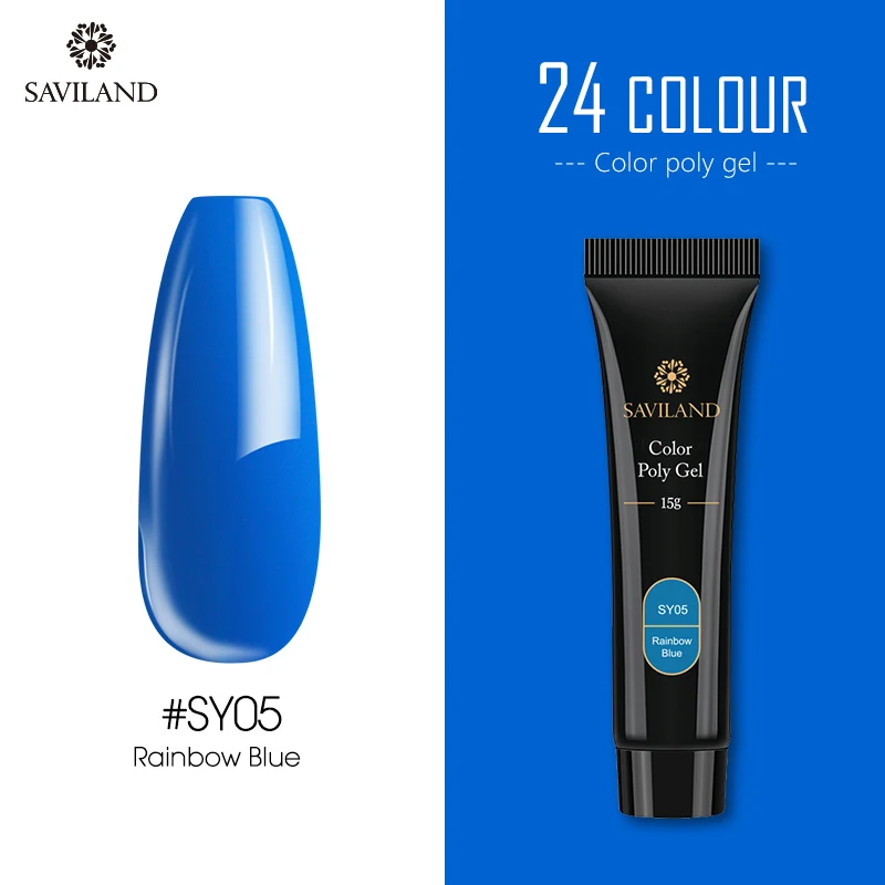 SAVILAND 15g Color Poly Gel Finger Extension 30g Red Blue Yellow Poly Gel Nail Gel Camouflage Soak Off UV Hard Fast Builder Gel - Цвет: 15G SY05