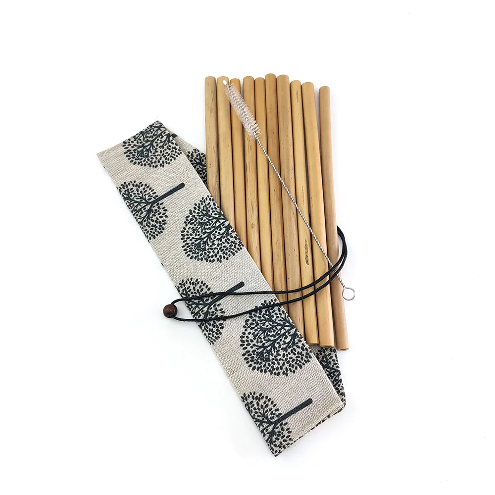 Безотходному 11 шт./компл. бамбуковая посуда многоразовые столовые приборы бамбук