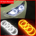 Светодиодный поворотник, для Infiniti FX QX70, FX35, FX37, FX50, 2009-2013, хлопок, двухцветный, ангельский глаз, белый, янтарный