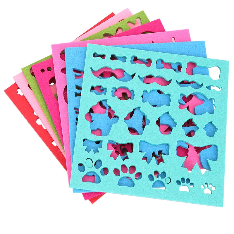 

7pcs One Set Colorful Wool Felt Mold Needle Felting DIY Craft Stencil Applique Handicraft Shaping Needlework Tool Handicraft