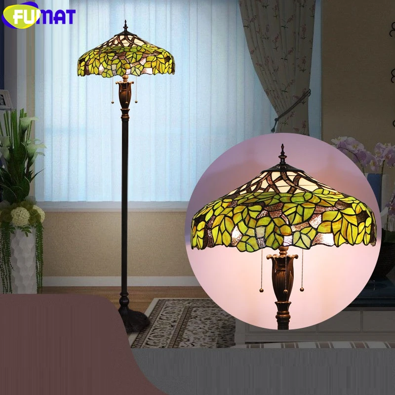 Напольные лампы FUMAT Tiffany 16 дюймов цветное стекло 18 оттенок красный кленовый лист