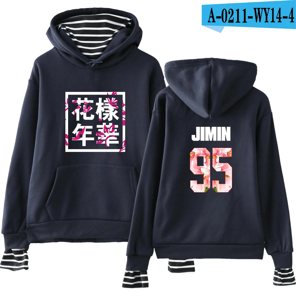 blue Bangtan мальчики JUNG KOOK JIN V пуловер кепка хип хоп Kpop Harajuku одежда поддельные две части толстовки кофты для женщин/мужчин kpop - Цвет: blue
