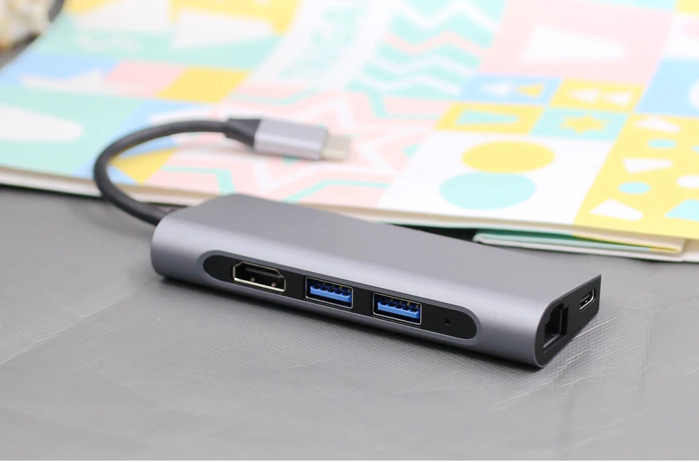 Pingle 7 в 1 USB3.0 концентратор USB-C HDMI 4K гигабитный Ethernet Rj45 адаптер USB SD/TF кардридер для MacBook Pro iPad type-C концентратор Hdmi