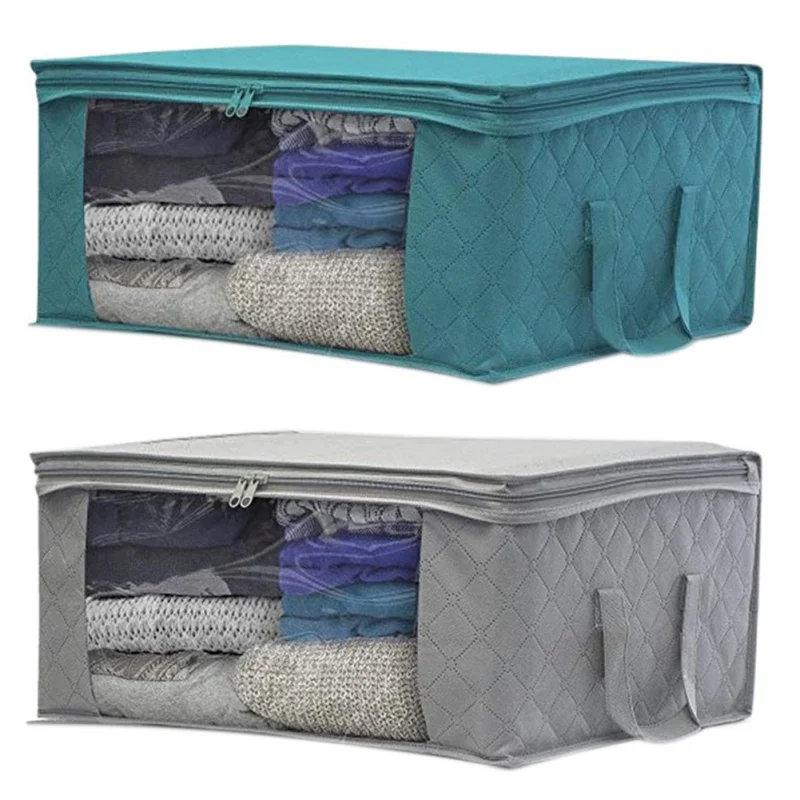 

Non-Woven Clothes Storage Bag Folding Quilt Dust-Proof Cabinet Finishing Box Home Storage Supplies Space Bags organizador