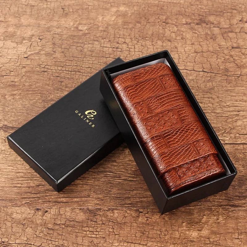 GALINER Кожаный Портсигар футляр для коробки хранения сигарет портативная Сигара