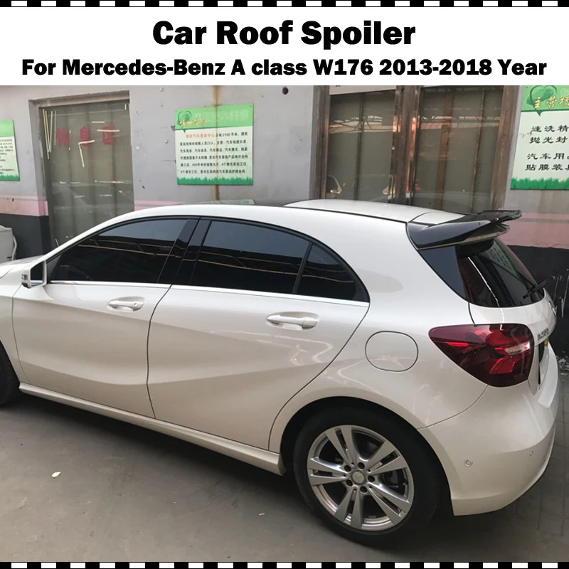 W176 шт. Стиль углеродного волокна задний спойлер антикрыло на крышу для Mercedes Benz A