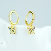 zircon insect earrings new design promotion high end fashion jewelry zirconium stone earrings flying butterfly earrings