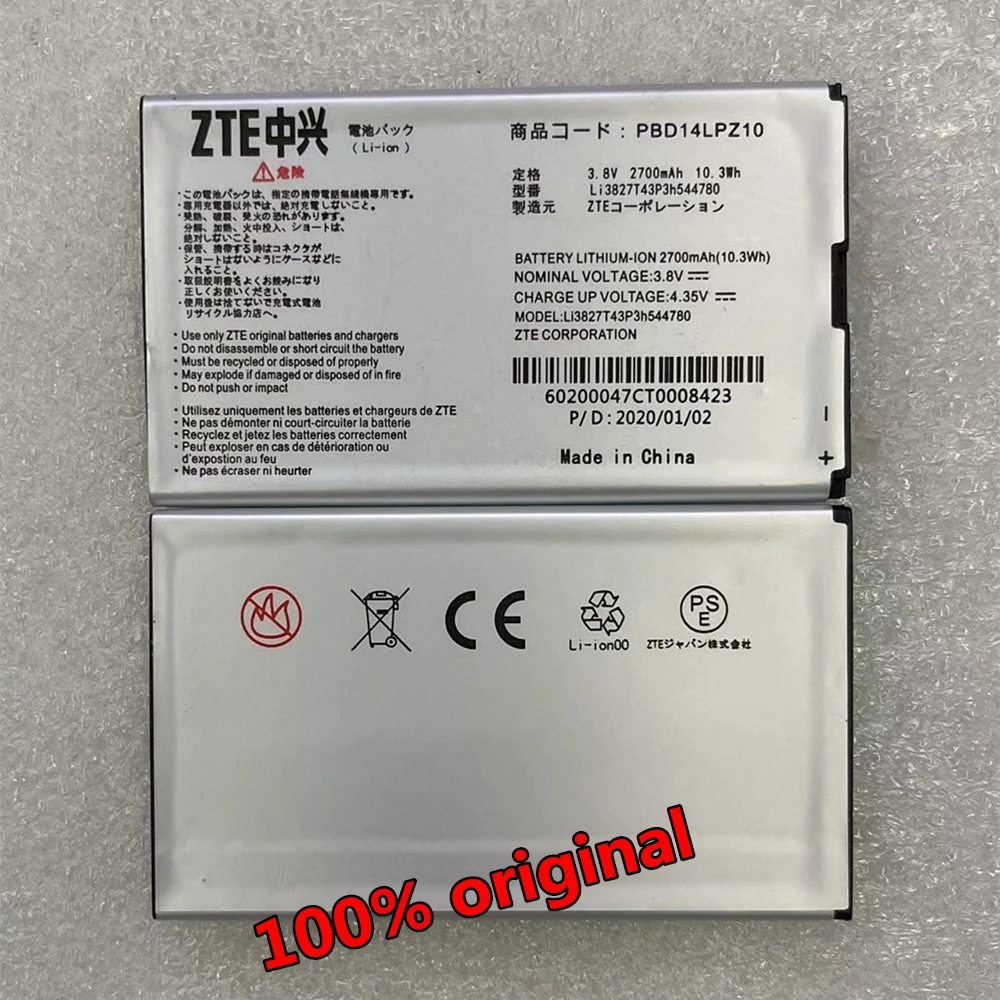 

Original 2700mAh Li3827T43P3h544780 For ZTE MF975 MF975S For Hybrid 4G LTE Pocket WiFi SoftBank 303ZT 304ZT 305ZT Battery