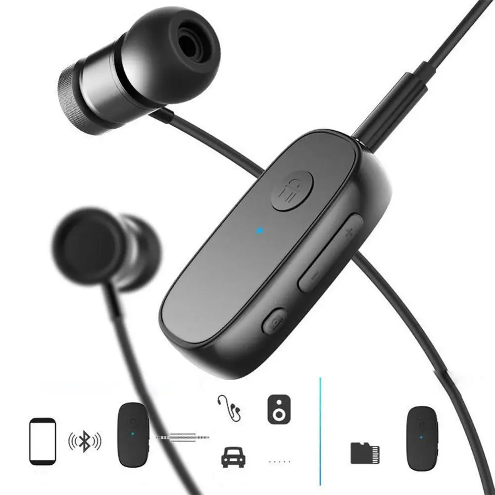 

Автомобильный MP3-плеер Lavalier наушники Bluetooth-совместимый приемник адаптер для наушников одна клавиша Дистанционное управление камерой
