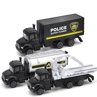 30 kinds police rescue truck models 164 scale alloy diecasts toys vehicles trailer flatbed car for boys educational gifts y055
