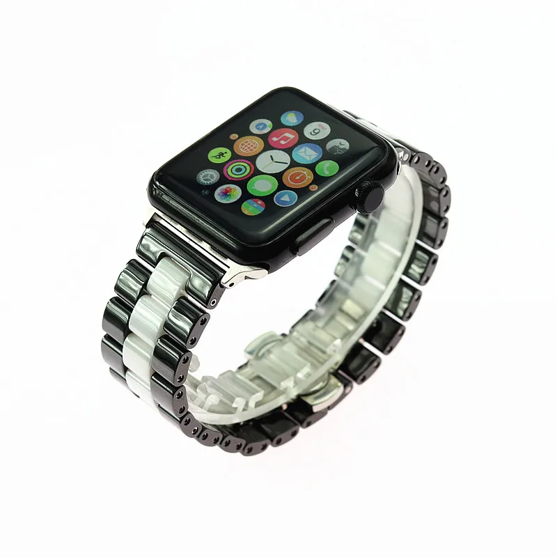 Спортивные Керамика бабочка петля ремешок для наручных часов Apple Watch 4 полосным 44 мм/40 мм наручных часов iwatch серии 4/3/2, ремешок 42 мм, 38 мм, версия соединитель на запястье браслет ремень