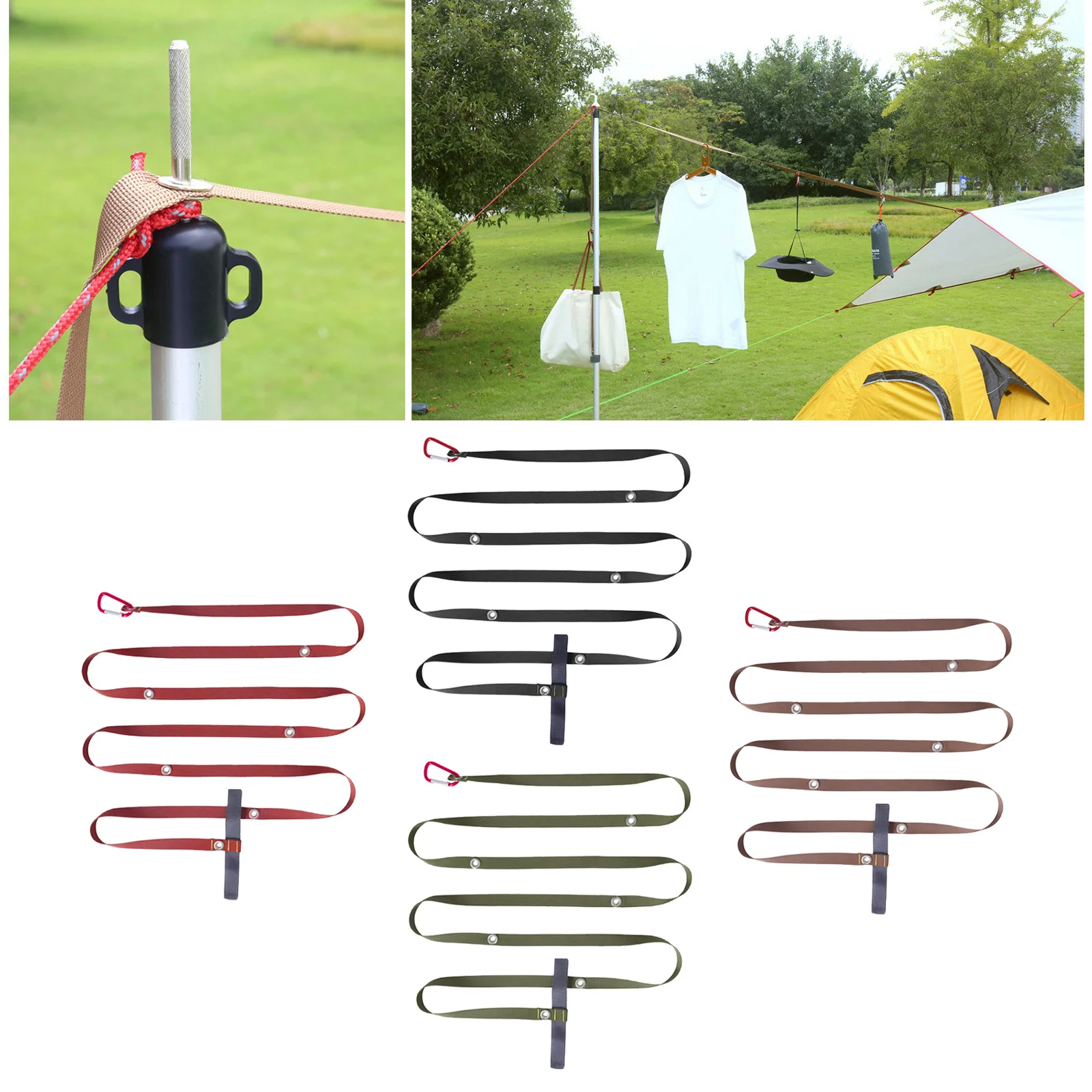 

Tent Extension Belt Portable Lanyard Rope with Hooks Heavy Duty Tree Strap