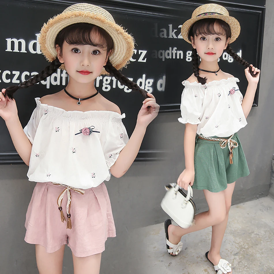 Big Child Short Sleeve t Shirt+Shorts Girls Outfits Kids Clothing for Girls Sets 2Pcs Toddler Baby Summer Girls Clothes