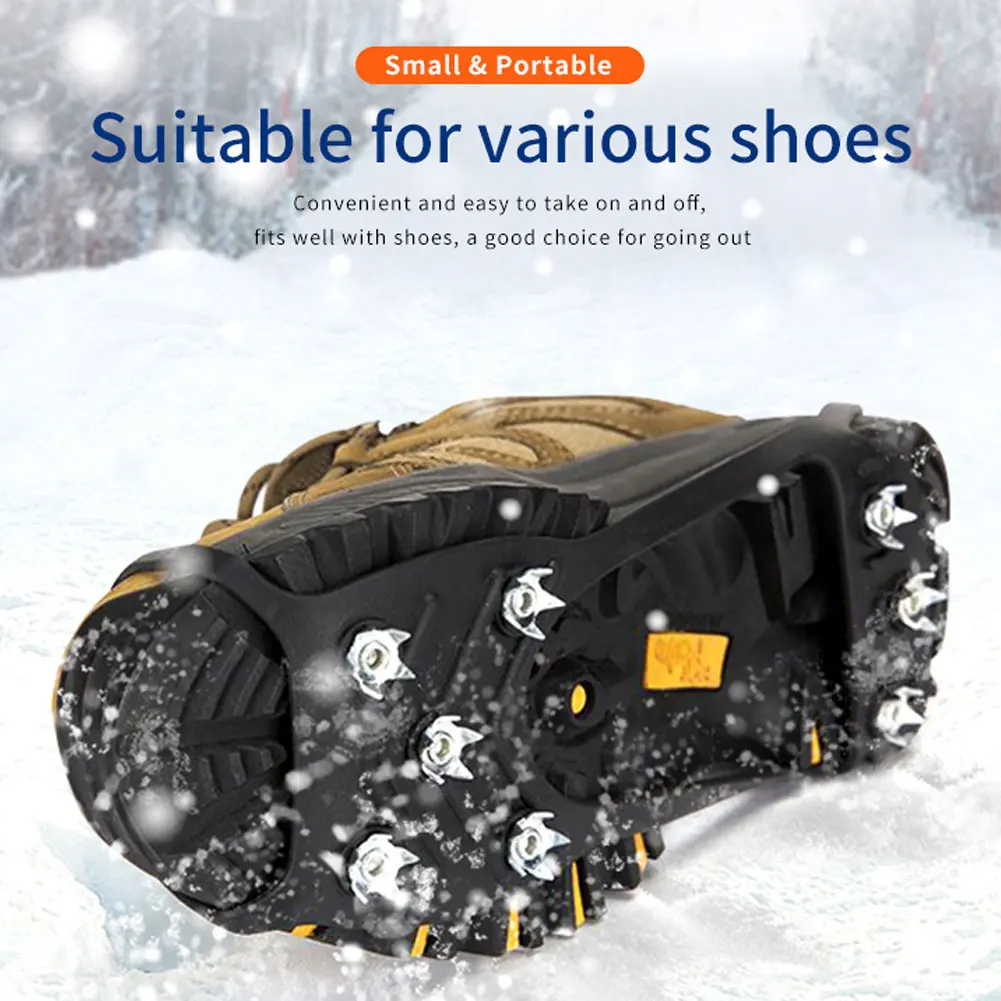 1 Pair 8-Tooth Anti-Skid Ice Gripper Spike Winter Climbing Anti-Slip Snow Spikes Grips Cleats Over Shoes Covers Crampon Dropship images - 5