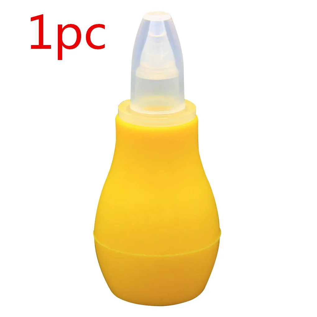 1PC yellow 1 шт./2 шт./5 шт., силиконовый аспиратор для носа для новорожденных детей, Безопасный Очиститель носа для малышей, Вакуумный аспиратор с соплями - Цвет: 1PC yellow