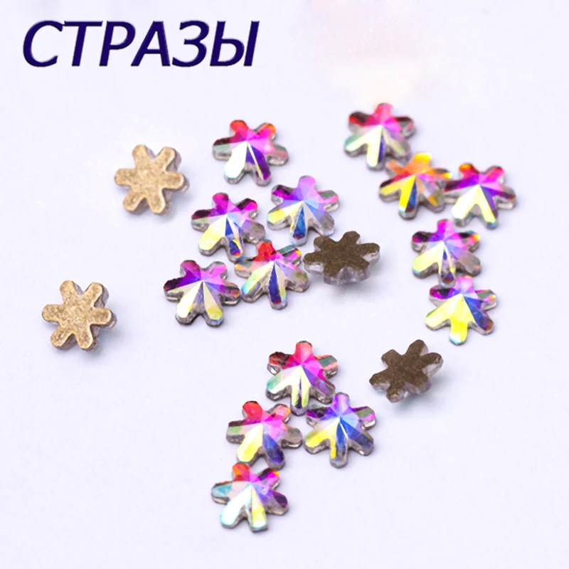 

20PCS Rivoli Snowfla Crystal Clear AB Crystal Flatback Nail Studs Nail 3D Nail Art Decorations Nail Rhinestone Accessories