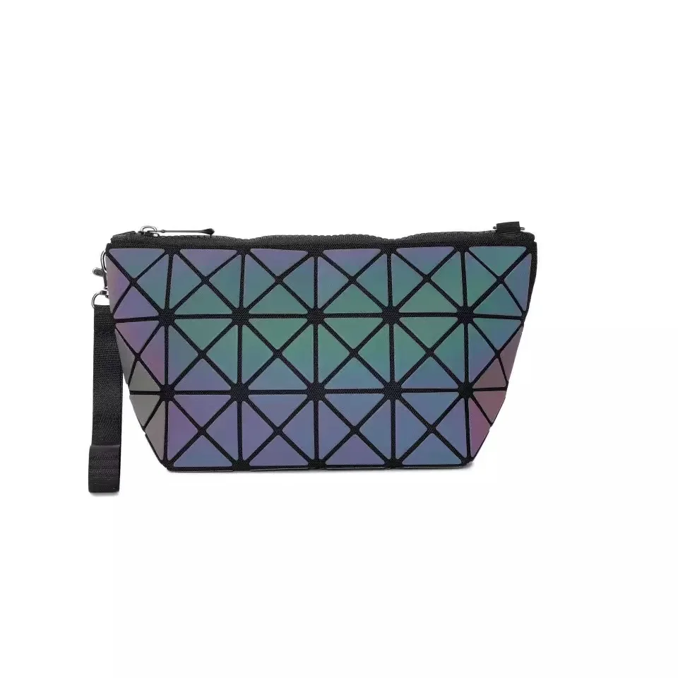 

Crocrogo Women's Geometric Rhombus Reflective Portable Makeup Pouch Girl's Travel Cosmetic/Storage/Toiletry Bags