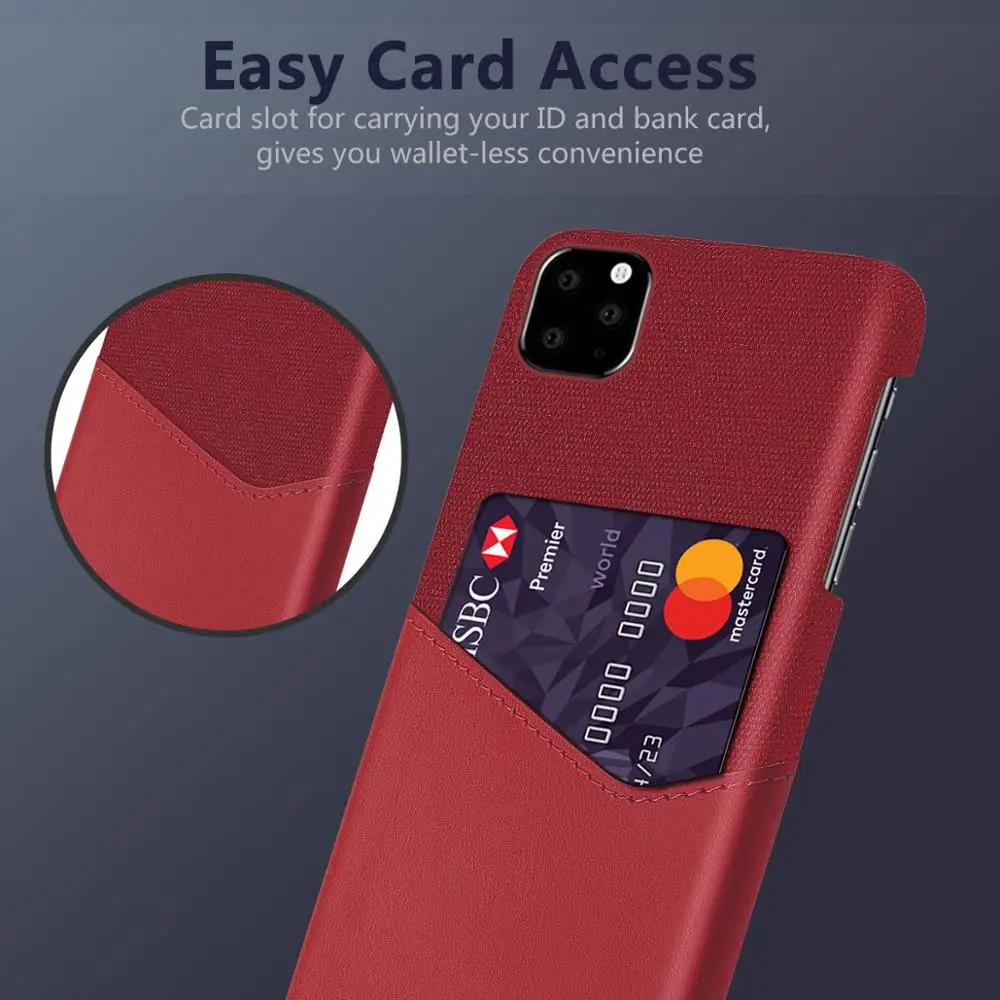 DUSH Leather Card Case Phone Cover For iphone 11 / Pro/ Max New Ultra-thin Protective Fitted Coque Shock Proof |