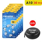 Батареи слухового аппарата Размер 10 za Renata, упаковка 30, желтый Tab PR70 1,4 V тип A10 e10 цинковый усилитель воздуха батарея p10 с Чехол