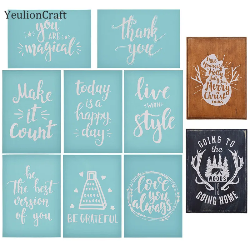 8 шт./лот самоклеящиеся трафареты для трафаретов шелковой печати сделай сам